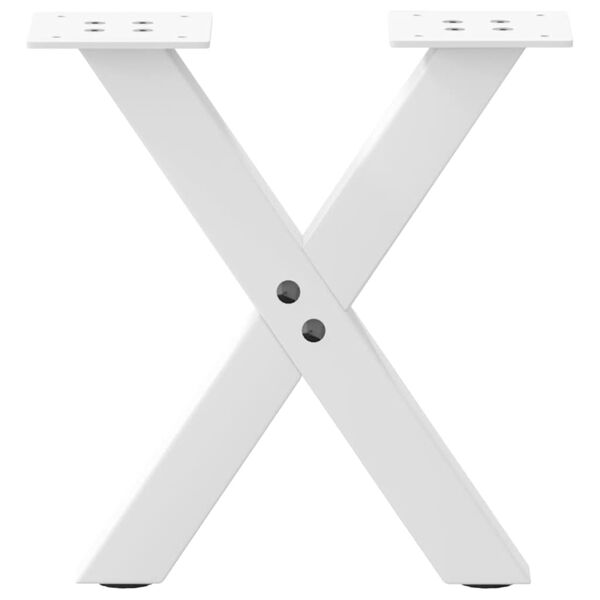 vidaXL Coffee Table Legs X-Shaped 2 pcs White 30x(30-31) cm Steel