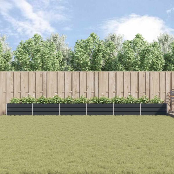 vidaXL Planter Anthracite 580 x 100 x 45 cm Galvanised Steel