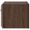 vidaXL TV Wall Cabinet with LED Lights Brown Oak 30.5x35x30 cm
