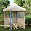 vidaXL Party Tent Folding Beige 200 x 200 x 306 cm Oxford Fabric