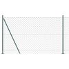 vidaXL Chain Link Fence with Posts Green 1.6 x 10 m Steel