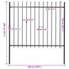 vidaXL Garden Fence Woerden with Spear Top Steel 181x150 cm Black