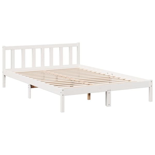 vidaXL Extra Long Bed Frame without Mattress White 160x220 cm Solid Wood Pine