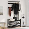 vidaXL Coat Rack with Shelf Black Oak 95 x 34 x 184 cm Engineered wood