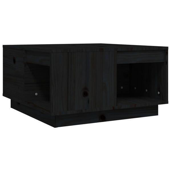vidaXL Coffee Table Black 60x61x32.5 cm Solid Wood Pine