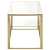 vidaXL Coffee Table Gold Stainless Steel and Tempered Glass