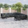 vidaXL Garden Sofa Set with Cushion 11 pcs Black Aluminium