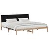 vidaXL Bed Frame with Headboard Brown 200 x 200 cm Solid Pine Wood