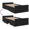 vidaXL Bed Frame with Drawers without Mattress Black 75x190 cm Small Single