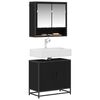 vidaXL Bathroom Furniture Set 2 pcs Black Oak Engineered Wood