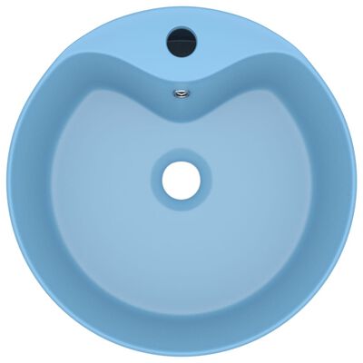 vidaXL Luxury Wash Basin with Overflow Matt Light Blue 36x13 cm Ceramic