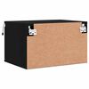 vidaXL Wall-mounted Bedside Cabinet with LED Lights Black