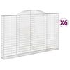 vidaXL Arched Gabion Baskets 6 pcs 300x30x180/200 cm Galvanised Iron