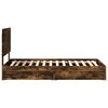 vidaXL Storage Bed with Drawer Smoked Oak 75 x 190 cm Engineered Wood