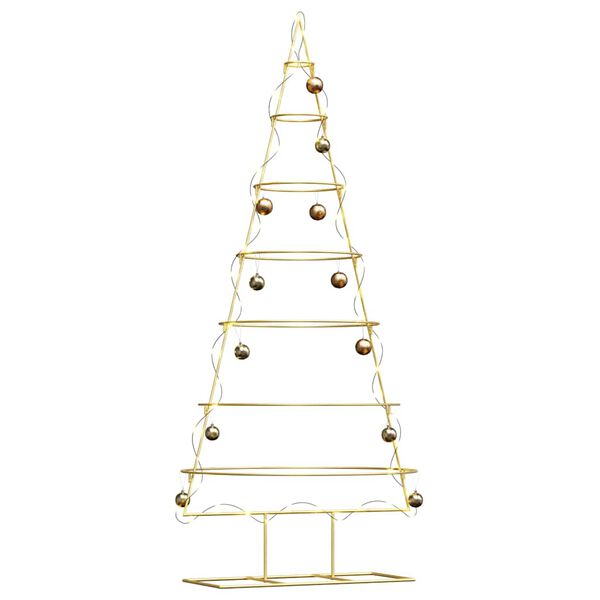 vidaXL Metal Christmas Tree with Stand Gold 180 cm Powder-coated steel