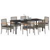 vidaXL Garden Dining Set 7 pcs Grey Poly Rattan