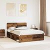 vidaXL Bed Frame with Headboard Old Wood 140 x 200 cm Solid Pine Wood