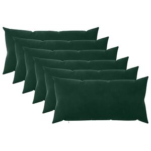 vidaXL Cushion with Pillow HEERLEN 6 pcs Dark Green Velvet