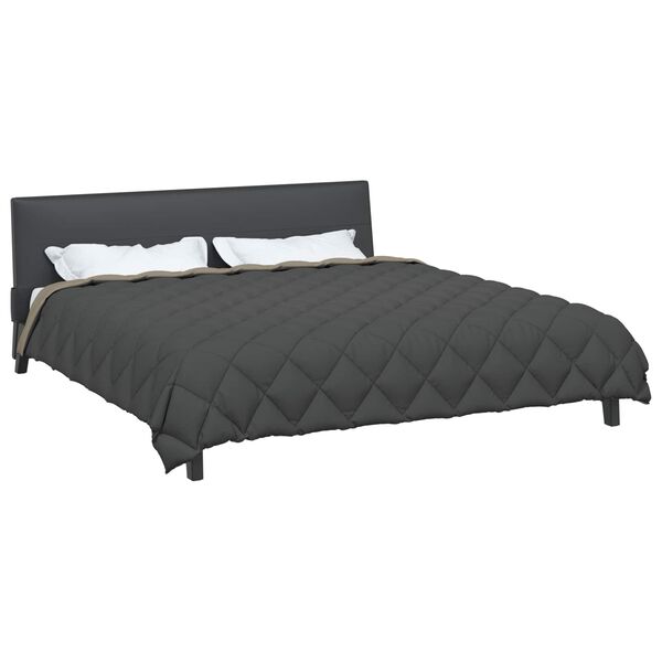 vidaXL Winter Duvet Light Grey and Anthracite 240 x 200 cm Microfiber