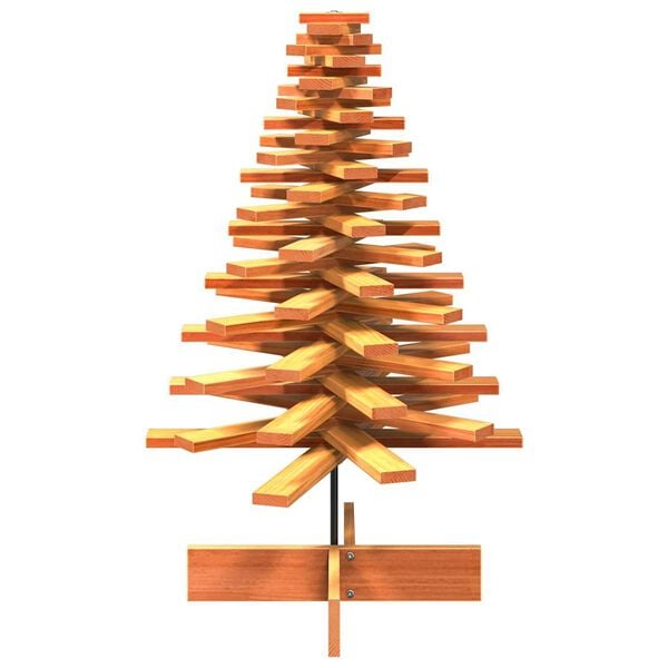 vidaXL Wooden Christmas Tree for Decoration Wax Brown 100 cm Solid Wood Pine