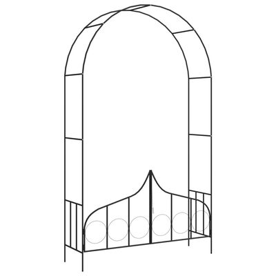 vidaXL Garden Arch with Gate Black 138x40x238 cm Iron