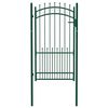 vidaXL Fence Gate with Spikes Steel 104x134.5 cm Green