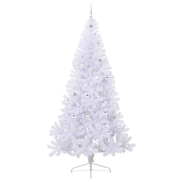 vidaXL Artificial Christmas Tree with Stand White 240 cm PVC and Steel