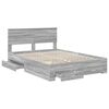vidaXL Bed Frame with Drawer Grey Sonoma 140 x 190 cm Engineered Wood