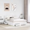 vidaXL Bed Frame with Headboard White 150 x 200 cm Engineered Wood