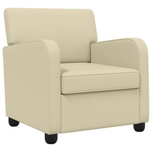 vidaXL Armchair Cream Faux Leather