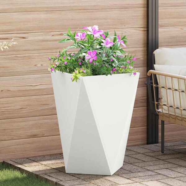 vidaXL Planter 2 pcs White 50 x 50 x 75 cm Steel