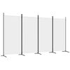 vidaXL 4-Panel Room Divider White 346x180 cm Fabric