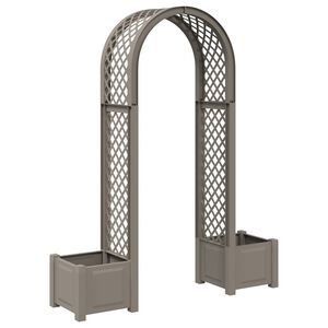 vidaXL Rose Arch with Planter Grey 168.5 x 43 x 207 cm PP