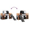 vidaXL Kids' Loft Bed with Tunnel White&Black 80x200 cm Solid Wood Pine