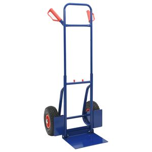 vidaXL Extendable Hand Trolley Blue and Red 49.5 x 53 x 114 cm Steel