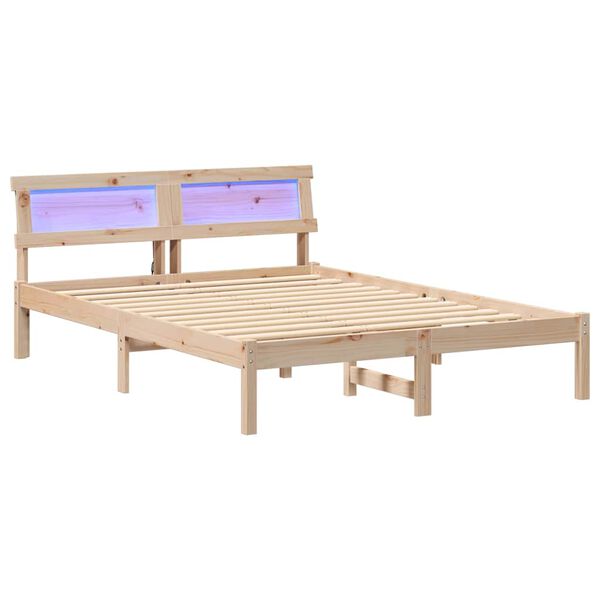 vidaXL Bed Frame with Headboard Brown 120 x 200 cm Solid Pine Wood