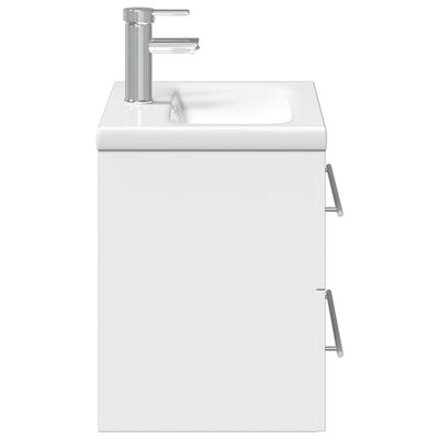 vidaXL Bathroom Sink Cabinet with Built-in Basin White
