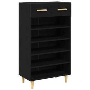 vidaXL Shoe Cabinet 60 x 35 x 105 cm Engineered Wood Black Oak