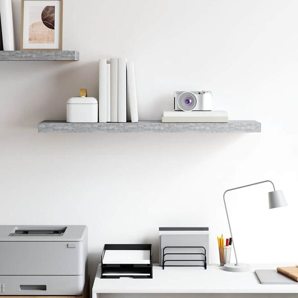vidaXL Floating Wall Shelf Concrete Grey 90x23.5x3.8 cm MDF