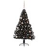 vidaXL Artificial Pre-lit Christmas Tree Black 150 cm PVC