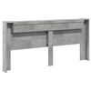 vidaXL Headboard Cabinet with LED Concrete Grey 220x16.5x103.5 cm
