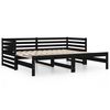vidaXL Pull-out Day Bed without Mattress Black 2x(80x200)cm