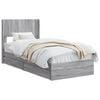 vidaXL Bed Frame with Storage and Headboard Grey Sonoma 100 x 200 cm