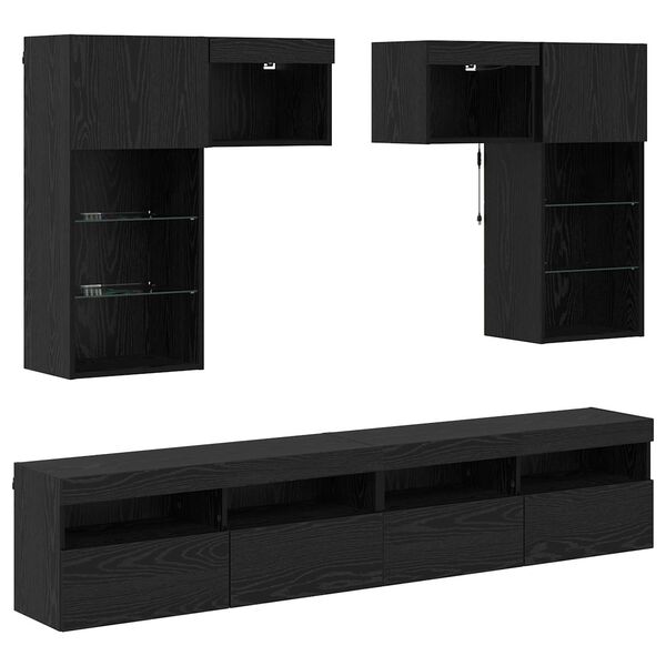 vidaXL TV Wall Units Wall-mounted 6 pcs Artisan Oak 100 x 30 x 40 cm