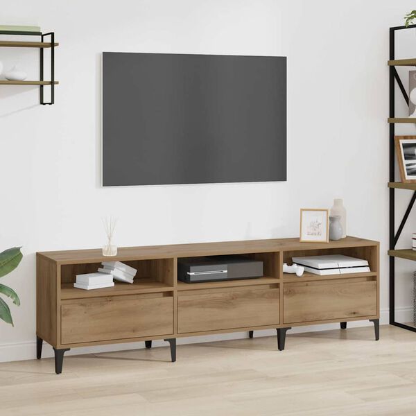vidaXL TV Cabinet with Drawer Artisan Oak 150 x 30 x 45 cm