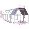 vidaXL Chicken Cage 2x10x2 m Galvanised Steel