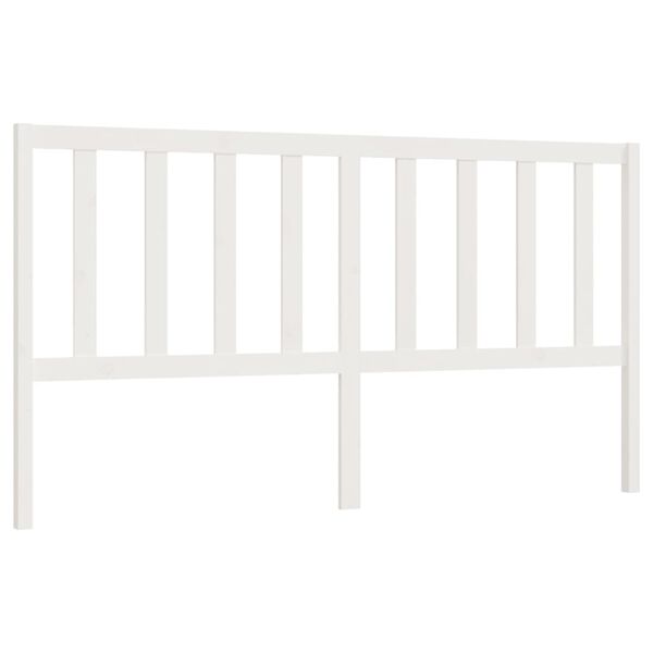 vidaXL Bed Headboard White 206x4x100 cm Solid Wood Pine