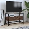 vidaXL TV Cabinet with Glass Top Brown Oak 80x35x51 cm Engineered Wood