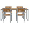 vidaXL Garden Dining Set 5 pcs Grey Solid Acacia Wood