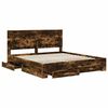 vidaXL Bed Frame with Drawer Smoked Oak 200 x 200 cm Engineered Wood